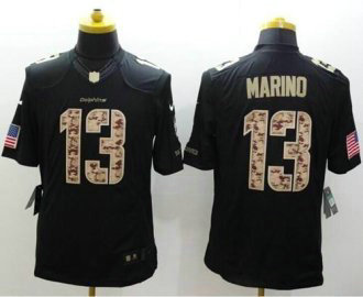 Nike Miami Dolphins -13 Dan Marino Black NFL Limited Salute to Service jersey