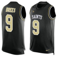 Nike Saints -9 Drew Brees Black Team Color Stitched NFL Limited Tank Top Jersey