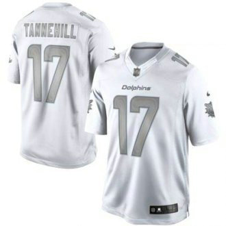 Nike Miami Dolphins -17 Ryan Tannehill Silver Grey