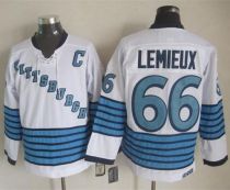Pittsburgh Penguins -66 Mario Lemieux White Light Blue CCM Throwback Stitched NHL Jersey Pittsburgh Penguins -66 Mario Lemieux White Light Blue CCM Throwback Stitched NHL Jersey