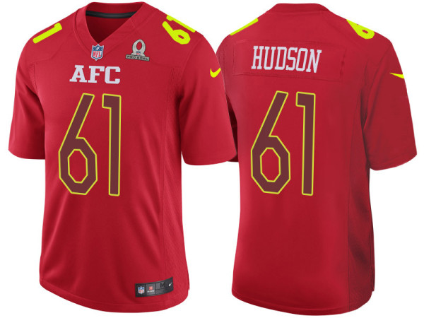 2017 PRO BOWL AFC RODNEY HUDSON RED GAME JERSEY