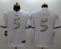 Nike Baltimore Ravens -5 Joe Flacco White NFL Limited Platinum Jersey