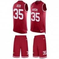 49ers #35 Eric Reid Red Team Color Stitched NFL Limited Tank Top Suit Jersey