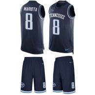 Titans -8 Marcus Mariota Navy Blue Alternate Stitched NFL Limited Tank Top Suit Jersey