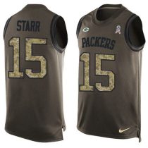Nike Packers -15 Bart Starr Green Stitched NFL Limited Salute To Service Tank Top Jersey Nike Packers -15 Bart Starr Green Stitched NFL Limited Salute To Service Tank Top Jersey