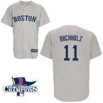 Boston Red Sox #11 Clay Buchholz Grey Cool Base 2013 World Series Champions Patch Stitched MLB Jerse Boston Red Sox #11 Clay Buchholz Grey Cool Base 2013 World Series Champions Patch Stitched MLB Jerse