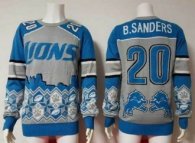 Nike Detroit Lions -20 Barry Sanders Blue Grey Ugly Sweater