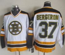 Boston Bruins -37 Patrice Bergeron White Black CCM Throwback Stitched NHL Jersey Boston Bruins -37 Patrice Bergeron White Black CCM Throwback Stitched NHL Jersey