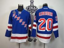 New York Rangers -20 Chris Kreider Blue Home With 2014 Stanley Cup Finals Stitched NHL Jersey New York Rangers -20 Chris Kreider Blue Home With 2014 Stanley Cup Finals Stitched NHL Jersey