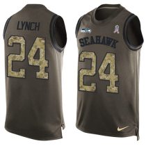 Nike Seahawks -24 Marshawn Lynch Green Stitched NFL Limited Salute To Service Tank Top Jersey Nike Seahawks -24 Marshawn Lynch Green Stitched NFL Limited Salute To Service Tank Top Jersey