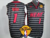 Miami Heat -1 Chris Bosh Black Grey Groove Finals Patch Stitched NBA Jersey Miami Heat -1 Chris Bosh Black Grey Groove Finals Patch Stitched NBA Jersey