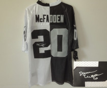 Nike Oakland Raiders #20 Darren McFadden White Black Men's Stitched NFL Autographed Elite Split Jers Nike Oakland Raiders #20 Darren McFadden White Black Men's Stitched NFL Autographed Elite Split Jers
