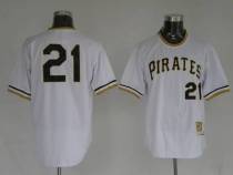 Mitchell and Ness Pittsburgh Pirates #21 Roberto Clemente Stitched White Throwback MLB Jersey