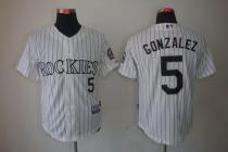 Colorado Rockies -5 Carlos Gonzalez Stitched White Cool Base MLB Jersey Colorado Rockies -5 Carlos Gonzalez Stitched White Cool Base MLB Jersey