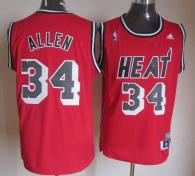 Miami Heat -34 Ray Allen Red Hardwood Classics Nights Stitched NBA Jersey