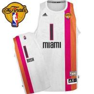 Miami Heat -1 Chris Bosh White ABA Hardwood Classic With Finals Patch Stitched NBA Jersey