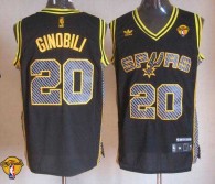 San Antonio Spurs -20 Manu Ginobili Black Electricity Fashion Finals Patch Stitched NBA Jersey