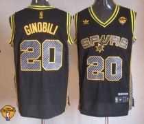San Antonio Spurs -20 Manu Ginobili Black Electricity Fashion Finals Patch Stitched NBA Jersey