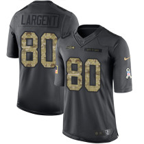 Seattle Seahawks -80 Steve Largent Nike Anthracite 2016 Salute to Service Jersey