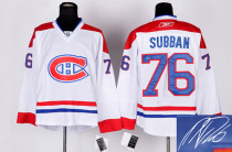 Autographed Montreal Canadiens -76 PK Subban Stitched White NHL Jersey Autographed Montreal Canadiens -76 PK Subban Stitched White NHL Jersey