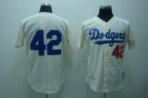 Mitchell and Ness Los Angeles Dodgers -42 Jackie Robinson Cream Throwback MLB Jersey Mitchell and Ness Los Angeles Dodgers -42 Jackie Robinson Cream Throwback MLB Jersey