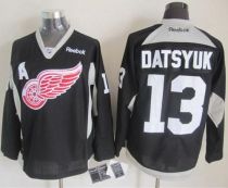Detroit Red Wings -13 Pavel Datsyuk Black Practice Stitched NHL Jersey Detroit Red Wings -13 Pavel Datsyuk Black Practice Stitched NHL Jersey