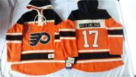 Philadelphia Flyers -17 Wayne Simmonds Orange Sawyer Hooded Sweatshirt Stitched NHL Jersey