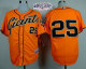 San Francisco Giants #25 Barry Bonds Orange Alternate Cool Base W 2014 World Series Patch Stitched M