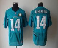 Nike Jacksonville Jaguars #14 Justin Blackmon Teal Green Team Color With 20TH Season Patch Men's Sti