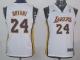 Los Angeles Lakers #24 Kobe Bryant White Champion Patch Stitched Youth NBA Jersey