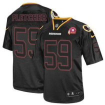 Nike Redskins -59 London Fletcher Lights Out Black With 80TH Patch Stitched NFL Elite Jersey Nike Redskins -59 London Fletcher Lights Out Black With 80TH Patch Stitched NFL Elite Jersey