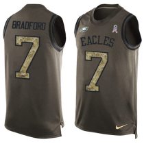 Nike Eagles -7 Sam Bradford Green Stitched NFL Limited Salute To Service Tank Top Jersey Nike Eagles -7 Sam Bradford Green Stitched NFL Limited Salute To Service Tank Top Jersey