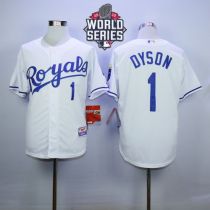 Kansas City Royals -1 Jarrod Dyson White Cool Base W 2015 World Series Patch Stitched MLB Jersey Kansas City Royals -1 Jarrod Dyson White Cool Base W 2015 World Series Patch Stitched MLB Jersey