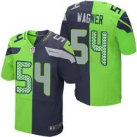 Nike Seahawks -54 Bobby Wagner Steel Blue Green Stitched NFL Elite Split Jersey