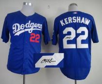 Los Angeles Dodgers -22 Clayton Kershaw Blue Cool Base Autographed Stitched MLB Jersey Los Angeles Dodgers -22 Clayton Kershaw Blue Cool Base Autographed Stitched MLB Jersey