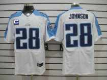 Nike Titans -28 Chris Johnson White With C Patch Stitched NFL Elite Jersey Nike Titans -28 Chris Johnson White With C Patch Stitched NFL Elite Jersey