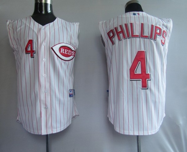 Cincinnati Reds -4 Brandon Phillips White Vest Style Stitched MLB Jersey