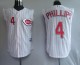 Cincinnati Reds -4 Brandon Phillips White Vest Style Stitched MLB Jersey