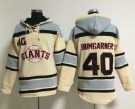 San Francisco Giants #40 Madison Bumgarner Cream Sawyer Hooded Sweatshirt MLB Hoodie