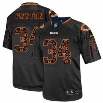 Nike Bears -34 Walter Payton New Lights Out Black Stitched NFL Elite Jersey