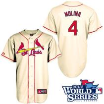 St Louis Cardinals #4 Yadier Molina Cream Cool Base 2013 World Series Patch Stitched MLB Jersey St Louis Cardinals #4 Yadier Molina Cream Cool Base 2013 World Series Patch Stitched MLB Jersey