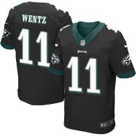 Nike Philadelphia Eagles -11 Carson Wentz Black Alternate Stitched NFL New Elite Jersey