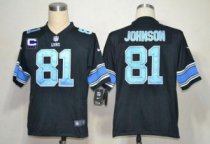 Nike Lions -81 Calvin Johnson Black Alternate With C Patch Stitched NFL Game Jersey Nike Lions -81 Calvin Johnson Black Alternate With C Patch Stitched NFL Game Jersey