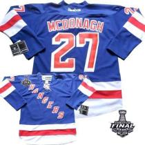 New York Rangers -27 Ryan McDonagh Blue Home With 2014 Stanley Cup Finals Stitched NHL Jersey New York Rangers -27 Ryan McDonagh Blue Home With 2014 Stanley Cup Finals Stitched NHL Jersey