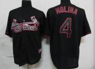 St Louis Cardinals #4 Yadier Molina Black Fashion Stitched MLB Jersey