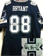 Nike Dallas Cowboys #88 Dez Bryant Navy Blue Team Color Men's Stitched NFL Elite Autographed Jersey