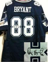 Nike Dallas Cowboys #88 Dez Bryant Navy Blue Team Color Men's Stitched NFL Elite Autographed Jersey