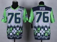 Nike Seahawks -76 Germain Ifedi Grey Stitched NFL Elite Noble Fashion Jersey