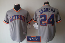 Autographed MLB Alternate 1 Detroit Tigers #24 Miguel Cabrera Grey Cool Base Stitched Jersey Autographed MLB Alternate 1 Detroit Tigers #24 Miguel Cabrera Grey Cool Base Stitched Jersey