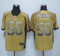 Nike New Orleans Saints #50 Stephone Anthony Gold Men's Stitched NFL Elite Drift Fashion Jersey